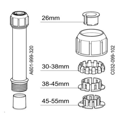 Mâchoires et tube Pied de parasol Grosfillex 38kg