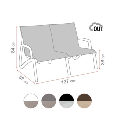 Dimensions & couleurs Canapé SUNSET CONFORT Grosfillex