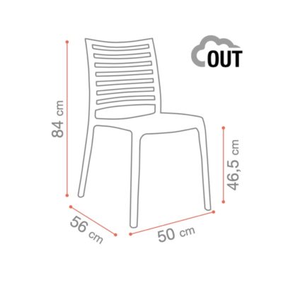 Dimensions Chaise SUNDAY Grosfillex