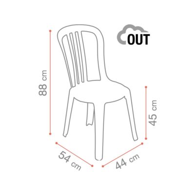 Dimensions Chaise MIAMI BISTROT Grosfillex