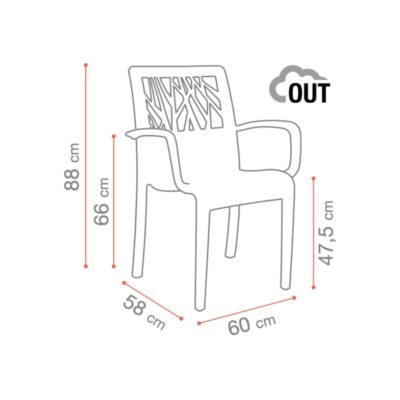 Dimensions Fauteuil VÉGÉTAL Grosfillex