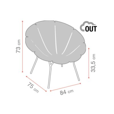 Dimensions fauteuil YÉYÉ 72' Grosfillex Original