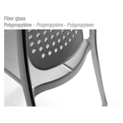 Polypropylène & fibre de verre siège FACTORY Grosfillex