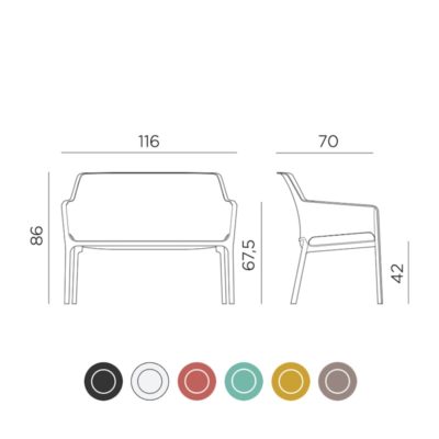Banquette NET BRENCH Nardi dimensions et couleurs