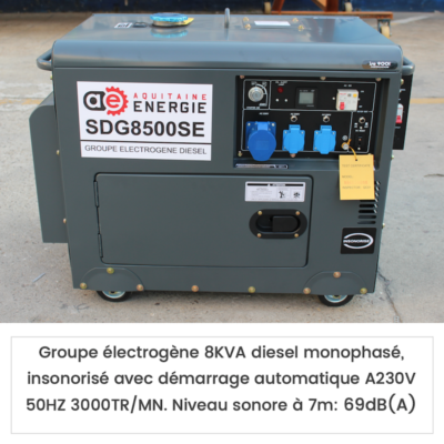 Location groupe électrogène insonorisé 8KVA